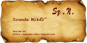 Szonda Niké névjegykártya